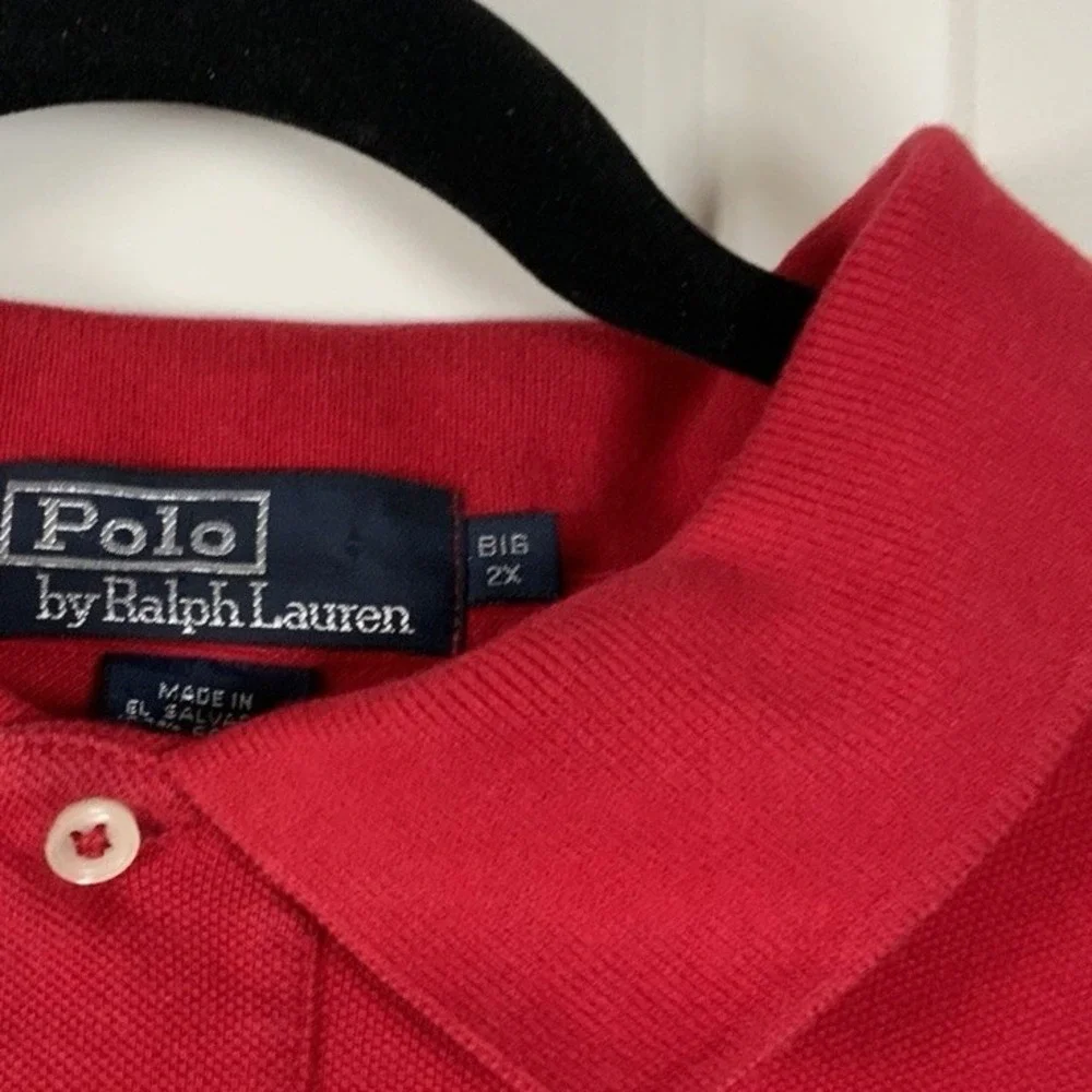 Ralph Lauren Men's Polo Golf Shirt, Size BIG XXL, Cotton, Pre-Owned, Red‎